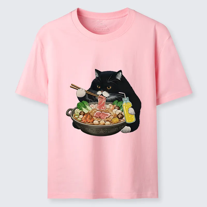 Tokyo-Tiger Black Cat Eating Hot Pot Classic T-Shirt
