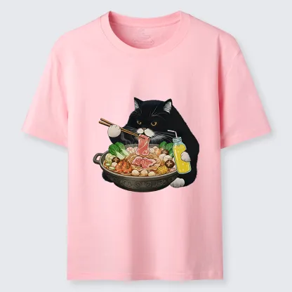 Tokyo-Tiger Black Cat Eating Hot Pot Classic T-Shirt