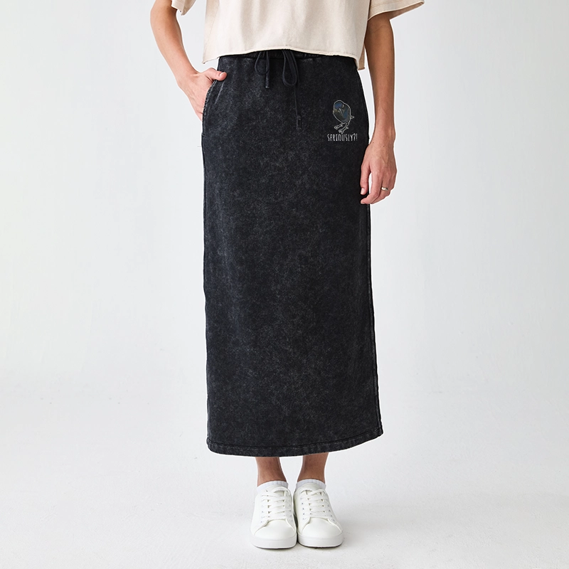 Tokyo-Tiger Raven's Question Washed Terry Skirt
