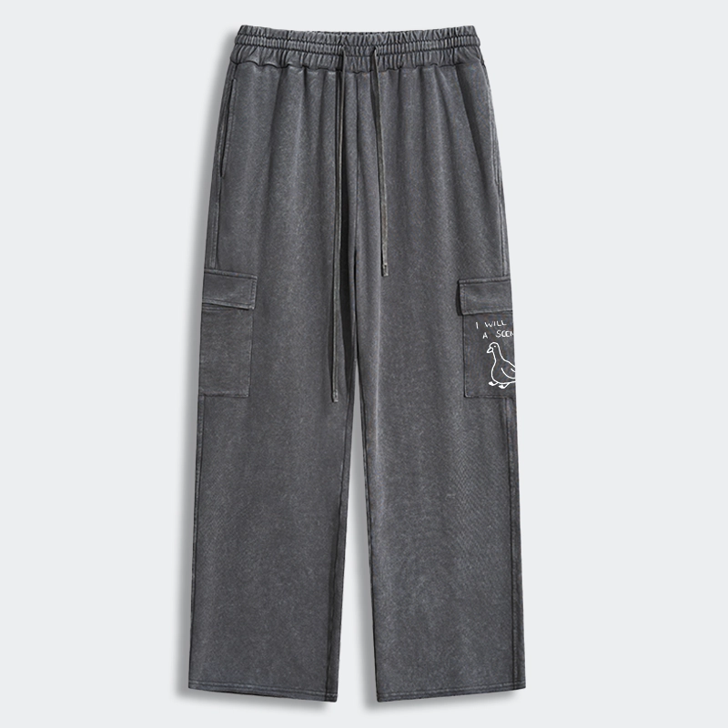 Tokyo-Tiger Stupid Goose Funny Japan Retro Washed Utility Sweatpants