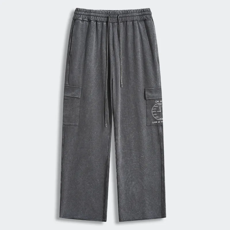 Tokyo-Tiger Coffee Time Washed Utility Sweatpants