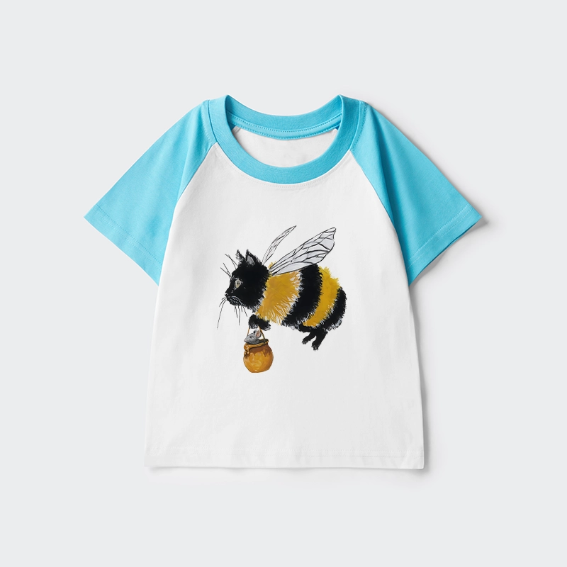 Tokyo-Tiger Catbee Funny Kids Raglan T-shirt