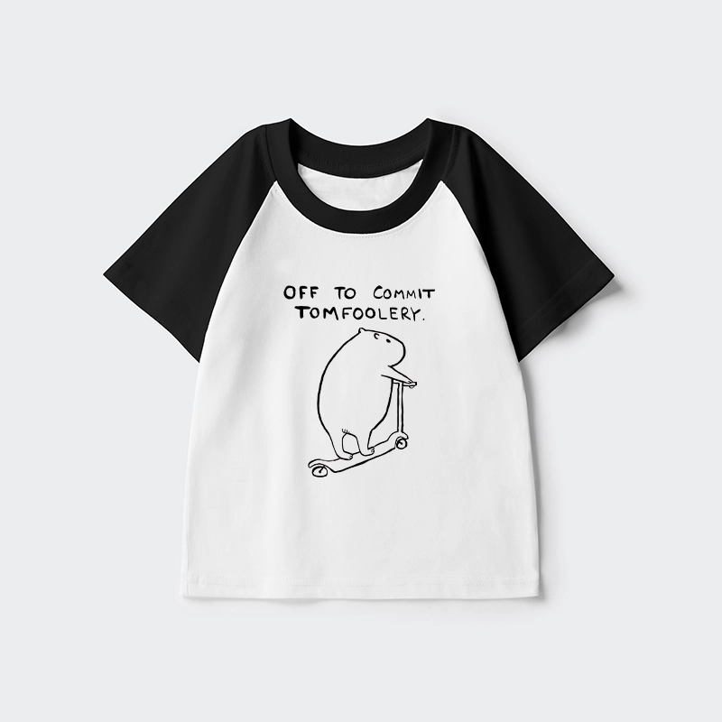 Tokyo-Tiger Capybara Is Ready To Do Something Bad Kids Raglan T-shirt