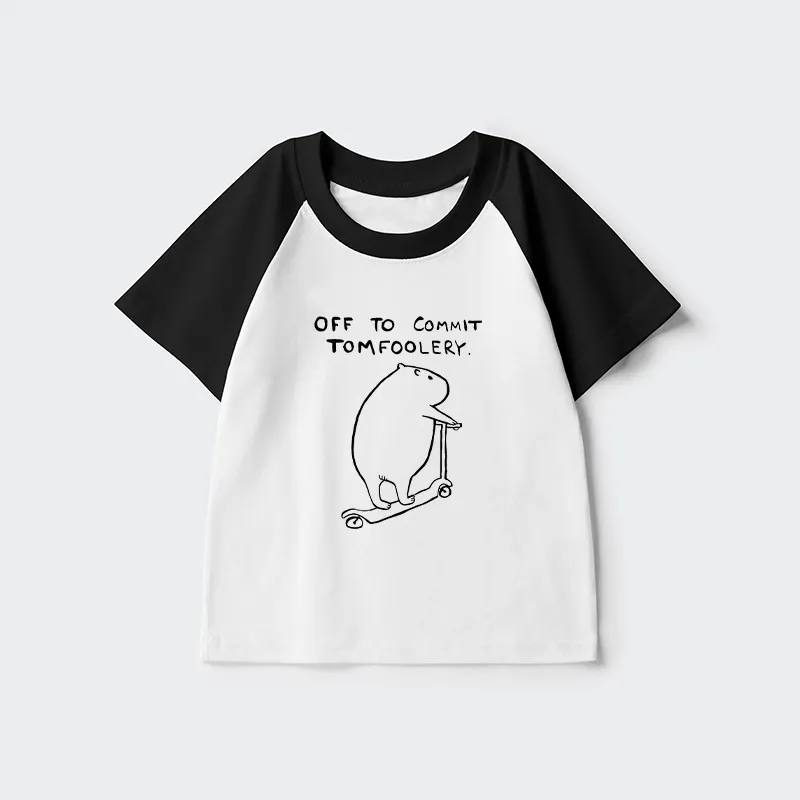 Tokyo-Tiger Capybara Is Ready To Do Something Bad Kids Raglan T-shirt