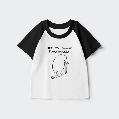 Tokyo-Tiger Capybara Is Ready To Do Something Bad Kids Raglan T-shirt