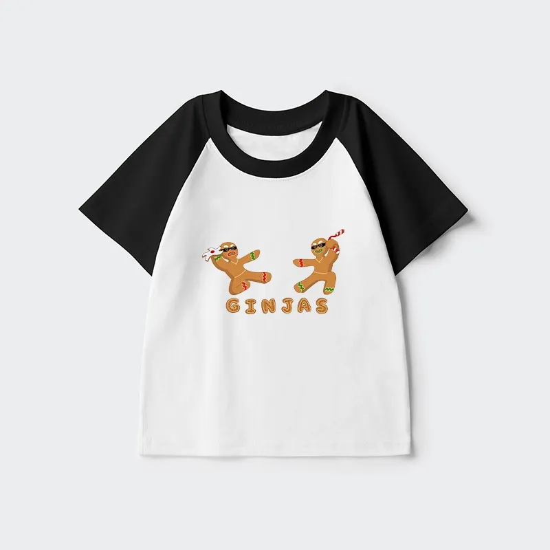 Tokyo-Tiger Gingerbread Ninja Kids Raglan T-shirt