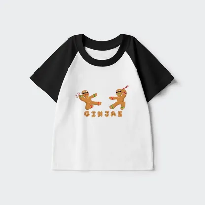 Tokyo-Tiger Gingerbread Ninja Kids Raglan T-shirt