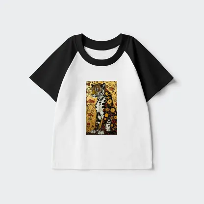 Tokyo-Tiger Magnificent Leopard Kids Raglan T-shirt