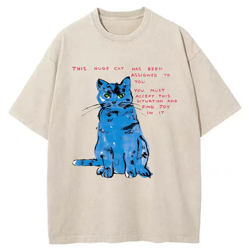Tokyo-Tiger Accept This Giant Cat Washed T-Shirt