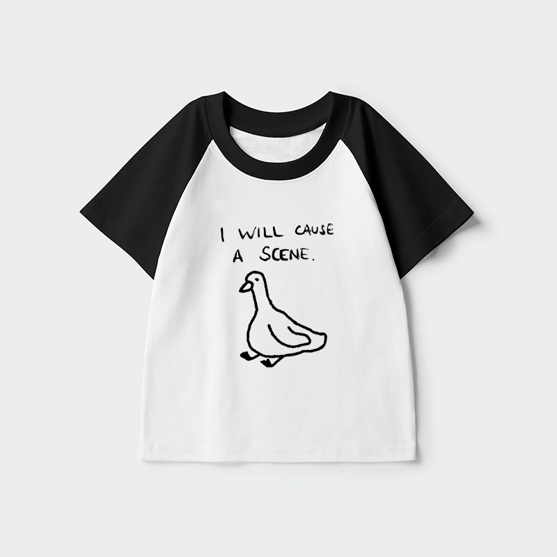 Tokyo-Tiger Stupid Goose Funny Japan Retro Kids Raglan T-shirt