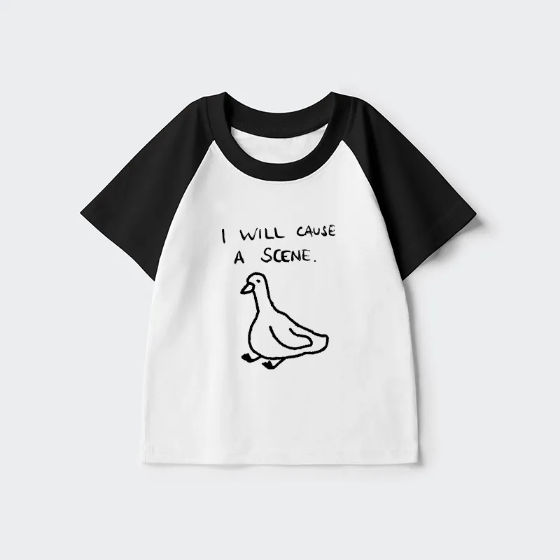 Tokyo-Tiger Stupid Goose Funny Japan Retro Kids Raglan T-shirt