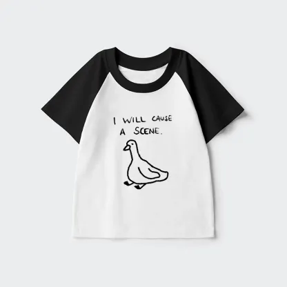 Tokyo-Tiger Stupid Goose Funny Japan Retro Kids Raglan T-shirt