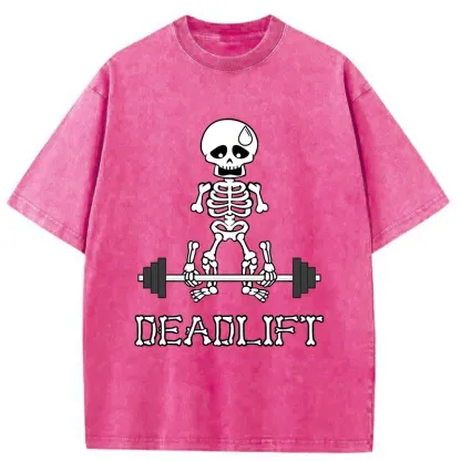 Tokyo-Tiger Deadlift Funny Washed T-Shirt