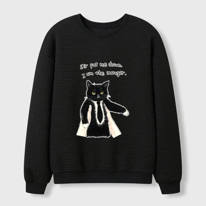 Tokyo-Tiger Cat Manager Funny Waffle Sweatshirt