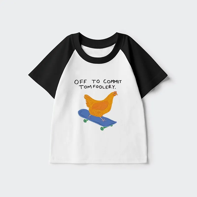 Tokyo-Tiger Chicken Was About To Do Something Bad Kids Raglan T-shirt