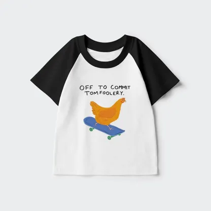 Tokyo-Tiger Chicken Was About To Do Something Bad Kids Raglan T-shirt