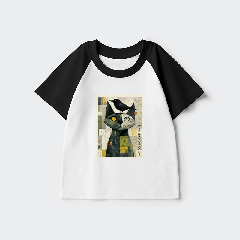 Tokyo-Tiger The Cat And The Crow Are Planning To Rule The World Kids Raglan T-shirt
