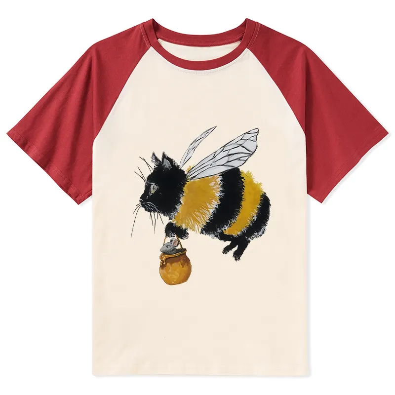 Tokyo-Tiger Catbee Funny Raglan T-shirt