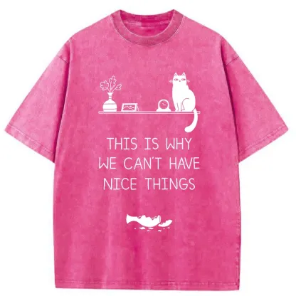 Tokyo-Tiger Because Of The Existence Of Cats Washed T-Shirt