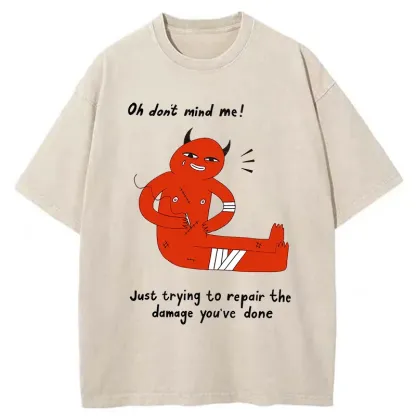 Tokyo-Tiger Healing Emotional Trauma Funny Washed T-Shirt