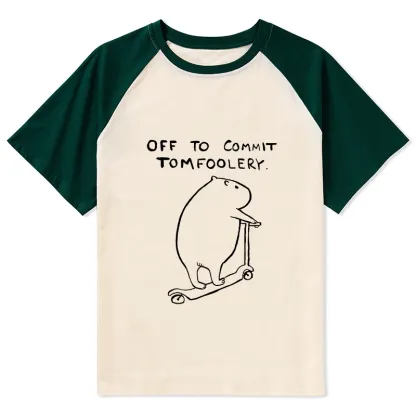Tokyo-Tiger Capybara Is Ready To Do Something Bad Raglan T-shirt
