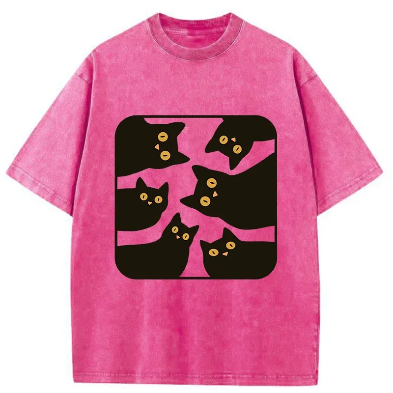 Tokyo-Tiger Cats Are Watching You Washed T-Shirt