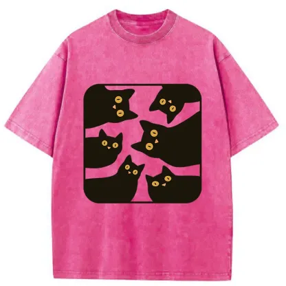 Tokyo-Tiger Cats Are Watching You Washed T-Shirt