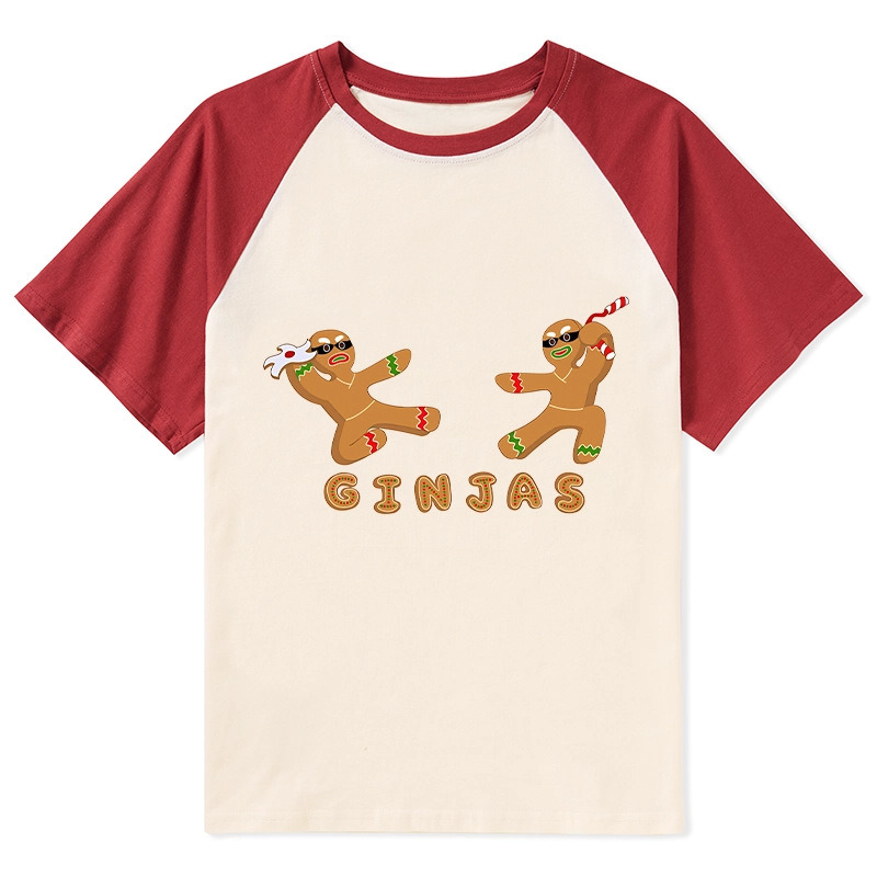Tokyo-Tiger Gingerbread Ninja Raglan T-shirt