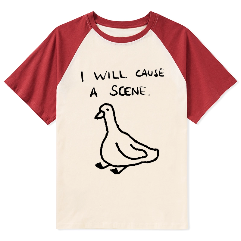 Tokyo-Tiger Stupid Goose Funny Japan Retro Raglan T-shirt