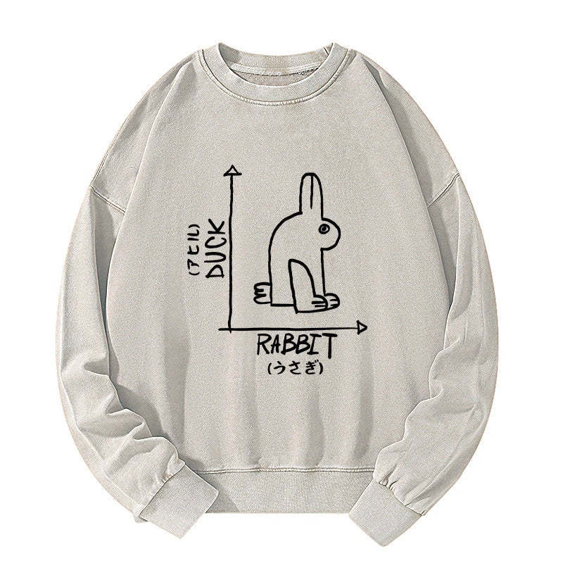 Tokyo-Tiger A Rabbit And A Duck Washed Sweatshirt