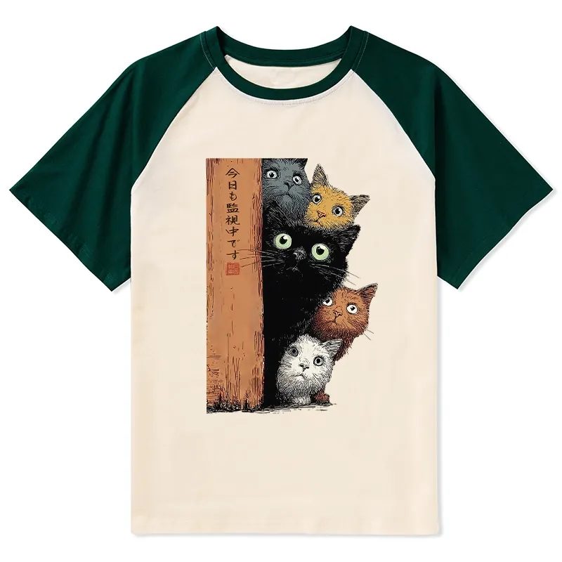 [Copy]Tokyo-Tiger Zen Cat Relaxation，Everything's Out Of Control Raglan T-shirt