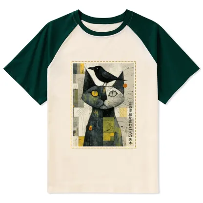 Tokyo-Tiger The Cat And The Crow Are Planning To Rule The World Raglan T-shirt