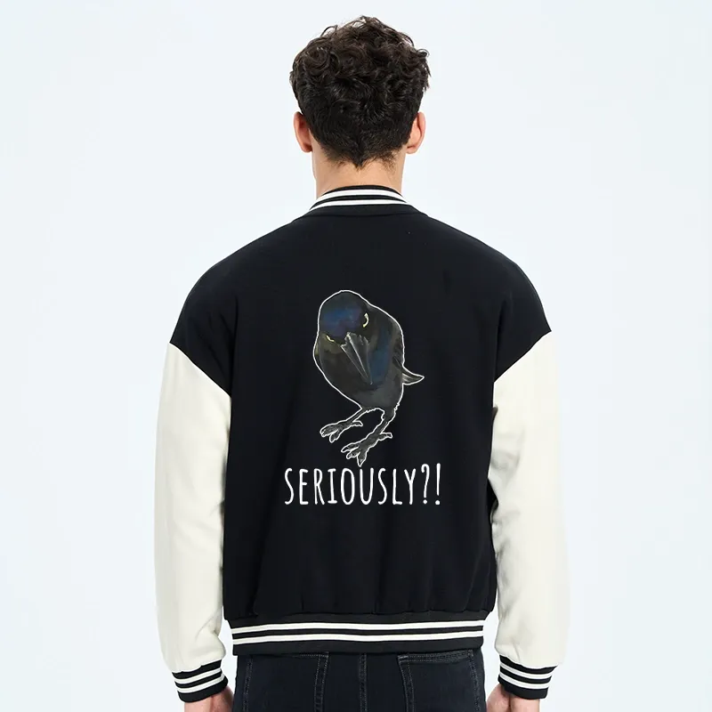 Tokyo-Tiger Raven's Question Embroidery Varsity Jacket