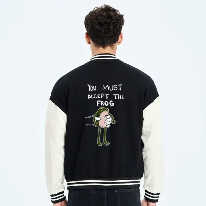Tokyo-Tiger Accept This Frog Embroidery Varsity Jacket