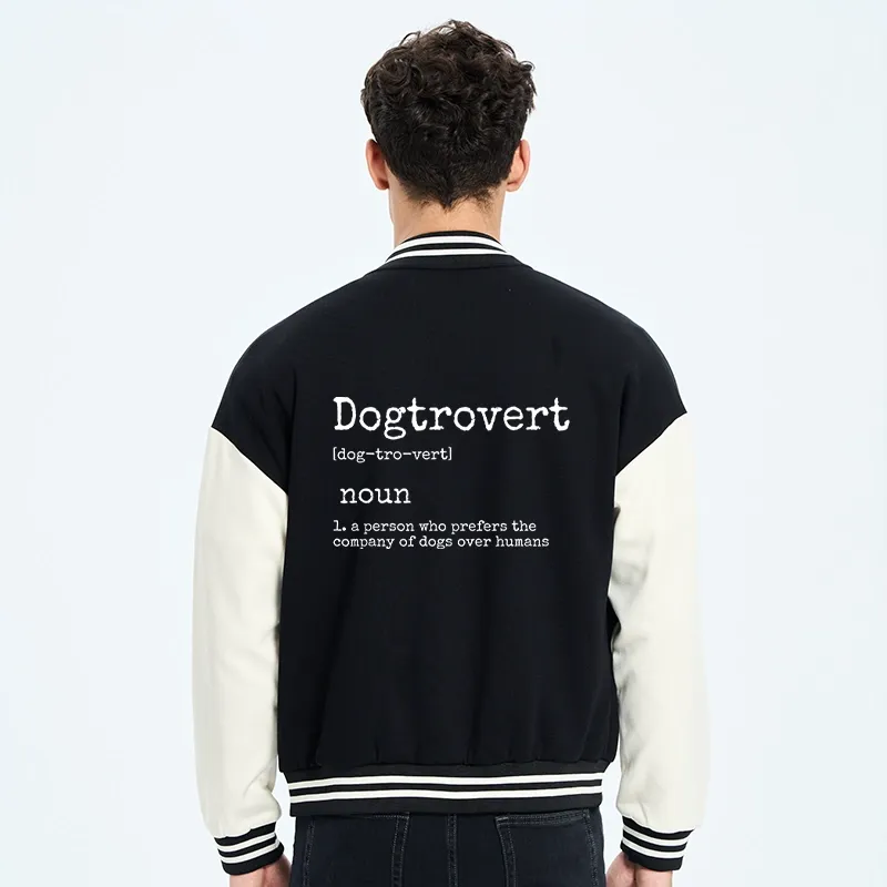 Tokyo-Tiger Dogtrovert Funny Embroidery Varsity Jacket