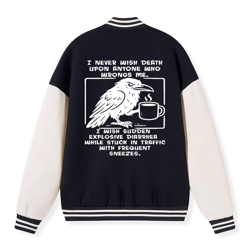 Tokyo-Tiger Curse Of The Raven Embroidery Varsity Jacket