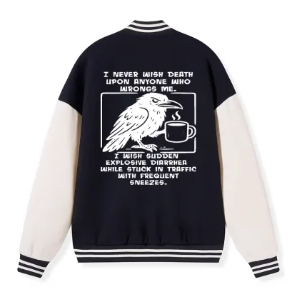 Tokyo-Tiger Curse Of The Raven Embroidery Varsity Jacket