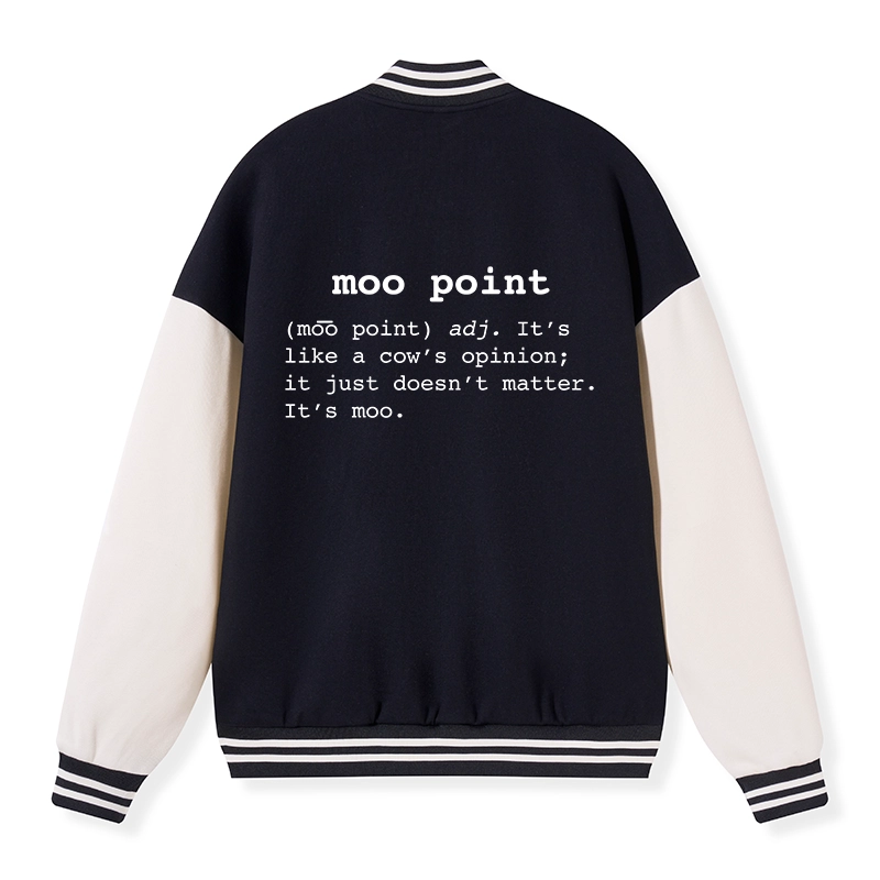 Tokyo-Tiger Moo Point Embroidery Varsity Jacket
