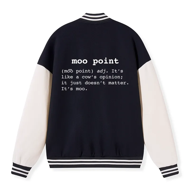 Tokyo-Tiger Moo Point Embroidery Varsity Jacket