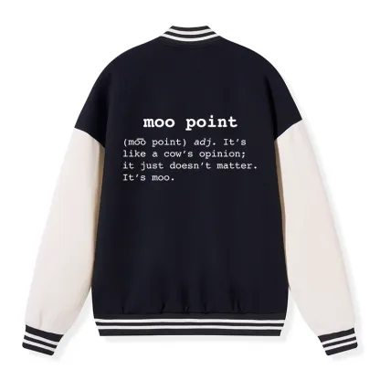 Tokyo-Tiger Moo Point Embroidery Varsity Jacket