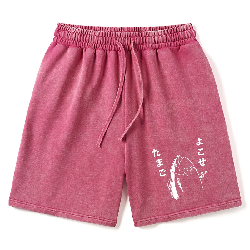 Tokyo-Tiger Give Me Egg Japanese Fish Washed Shorts