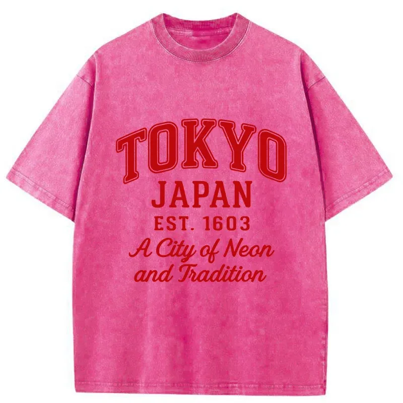 Tokyo-Tiger Tokyo Japan Retro Washed T-Shirt