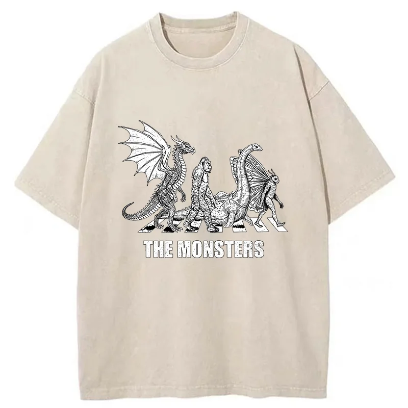 Tokyo-Tiger Monsters Crossing The Road Washed T-Shirt
