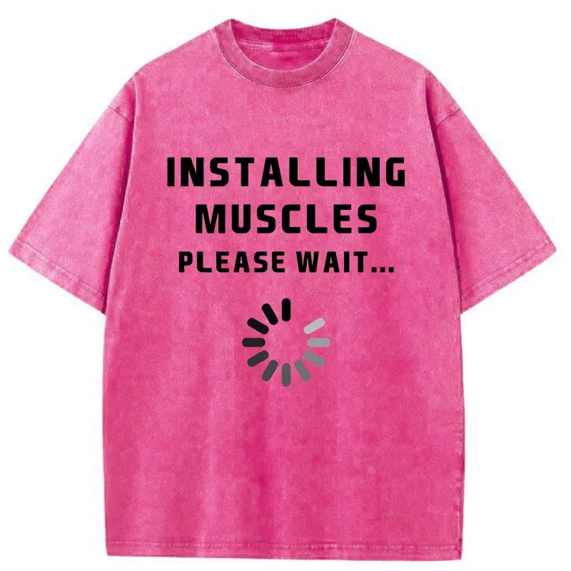 Tokyo-Tiger Installing Muscles Washed T-Shirt Sale