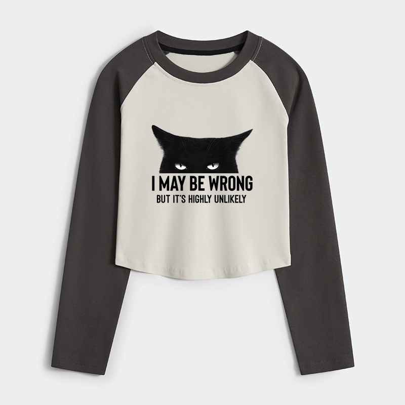 Tokyo-Tiger Cat Can Do No Wrong Women's Crop Raglan T-Shirt