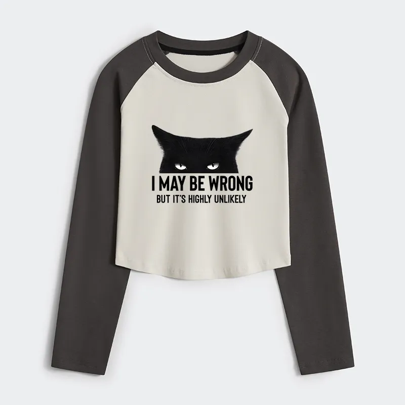 Tokyo-Tiger Cat Can Do No Wrong Women's Crop Raglan T-Shirt