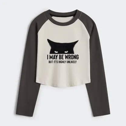 Tokyo-Tiger Cat Can Do No Wrong Women's Crop Raglan T-Shirt
