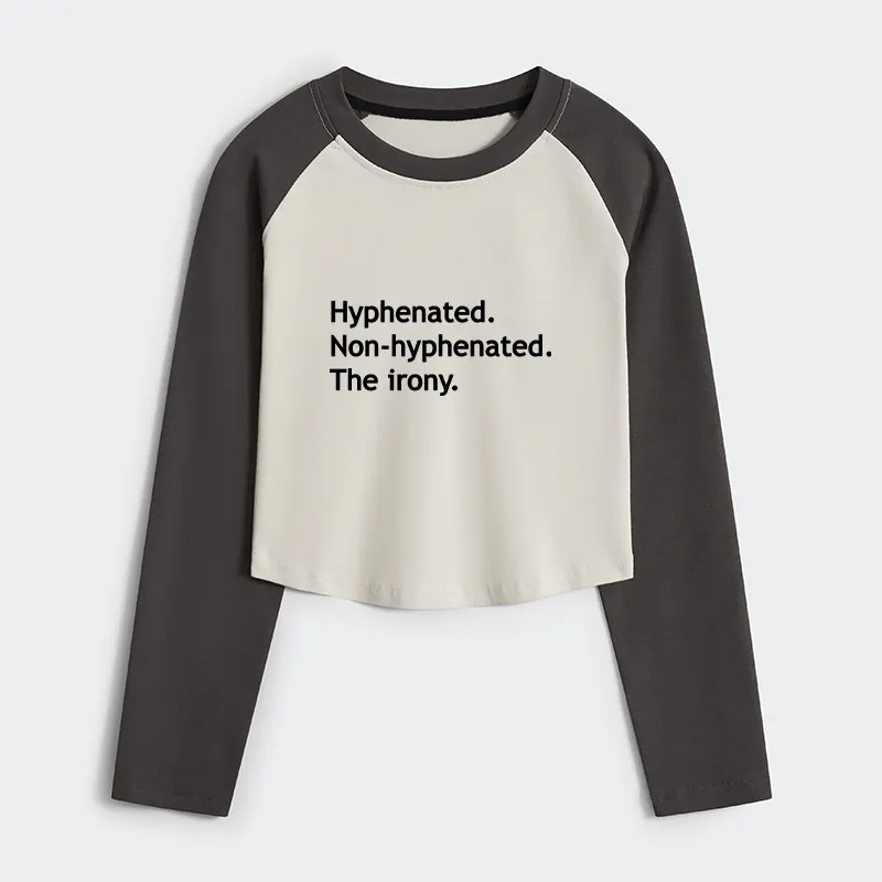 Tokyo-Tiger Hyphenated Funny Women's Crop Raglan T-Shirt