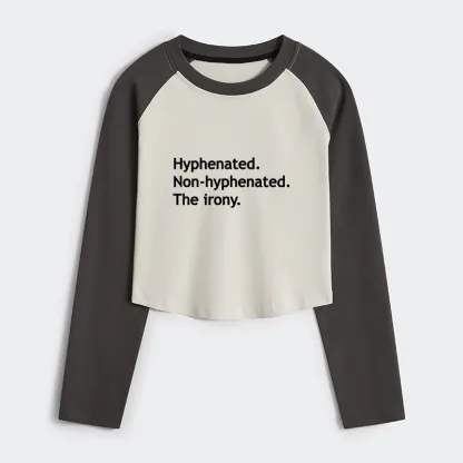 Tokyo-Tiger Hyphenated Funny Women's Crop Raglan T-Shirt