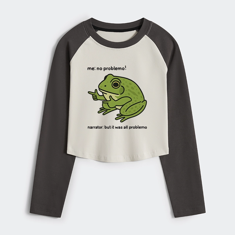 Tokyo-Tiger Stupid Frog Meme Women's Crop Raglan T-Shirt